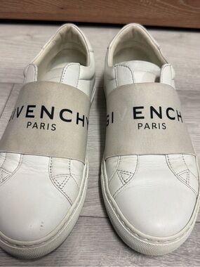 Givenchy White Sneakers with Beige Logo Band
